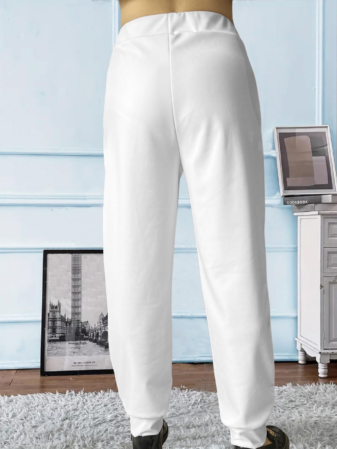 HOPYOP Womens Cargo Pants,Athletic Elastic Waist Baggy Cargo Pants for Women with Pockets - Image 2