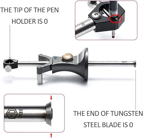 Miniatura 4 de Herramienta de escritura de madera, medidor de marcado de ruedas, juego de herramientas para carpintería, raspador de marca deslizante de 7.087 in,