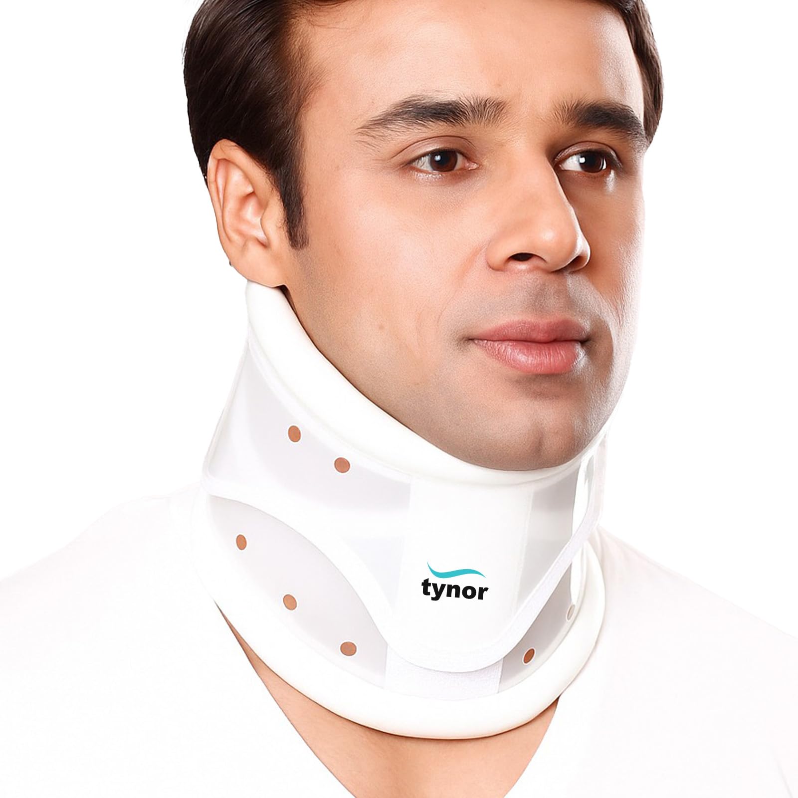 TYNOR Cervical Collar Hard Adjustable, White, Small, 1 Unit