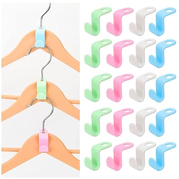 Diampure Clothes Hanger Connector Hooks, 40 PCS Hanger Extenders, Cascading Clothes Hangers, Space Saver for Wardrobe Clothes Closet (Mix Color)