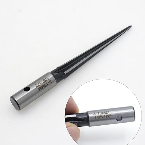 Miniatura 3 de Joyangy Herramienta escariadora cónica de 18 a 12 pulgadas (0.118-0.512 in), escariador de mango en T con 6 chaflanes estriados, acero 45# y