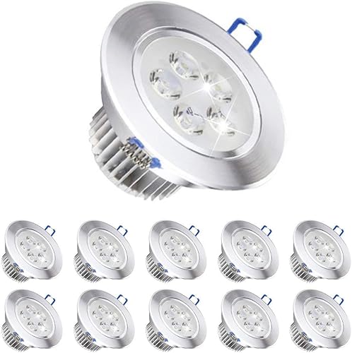 MODOAO - Paquete de 10 focos LED empotrables regulables de 110 V 5 W, luz de techo, luz blanca cálida, 480-500 lúmenes (equivalente a 50 W)