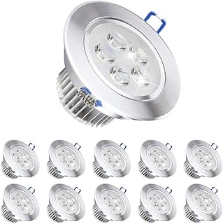 MODOAO Pack of 10, 110V 5W Dimmable LED Recessed Ceiling Light Downlights Spotlight,Cool White,480-500 Lumen(Equivalent 50W)