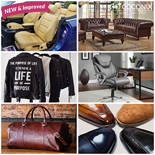 Coconix Brown Leather And Vinyl Repair Kit - Restorer Of Your Couch, Sofa, Car Seat And Your Jacket - Super Easy Instructions - Restore Any Material, Genuine, Italian, Bonded, Bycast, Pu #TOP5