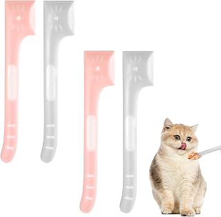 4Pcs Cat Food Spoon, Cat Food Spatula, Cats Spoons for Wet Foods Cats Can Opener, Pet Foods Can Supplies Mixing Spoons for Pet Cating Dog Feeding Cans and Wet Fooding Storage