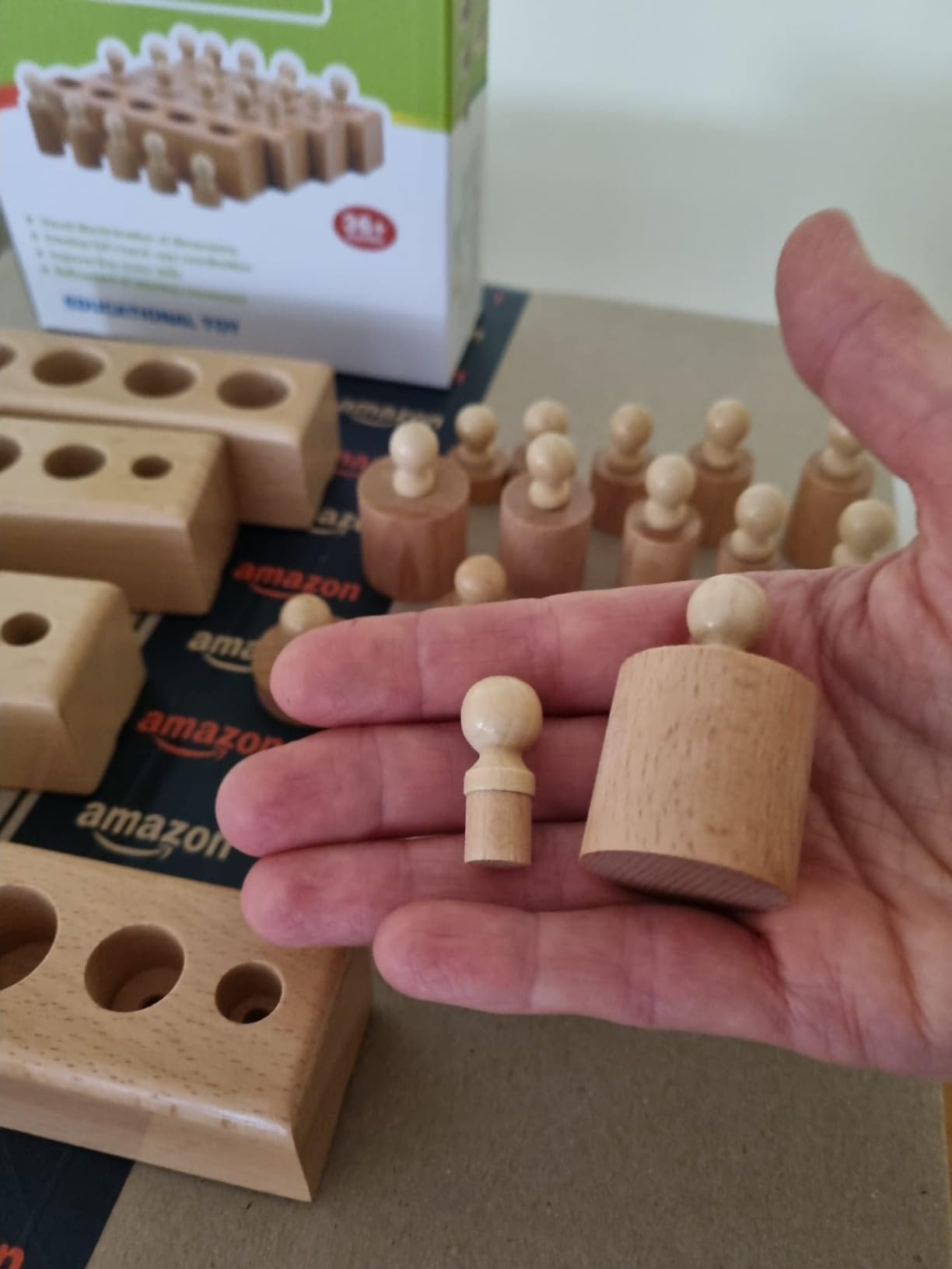 Montessori Sensorial Material Knobbed Cylinder Socket Set for Toddler ...