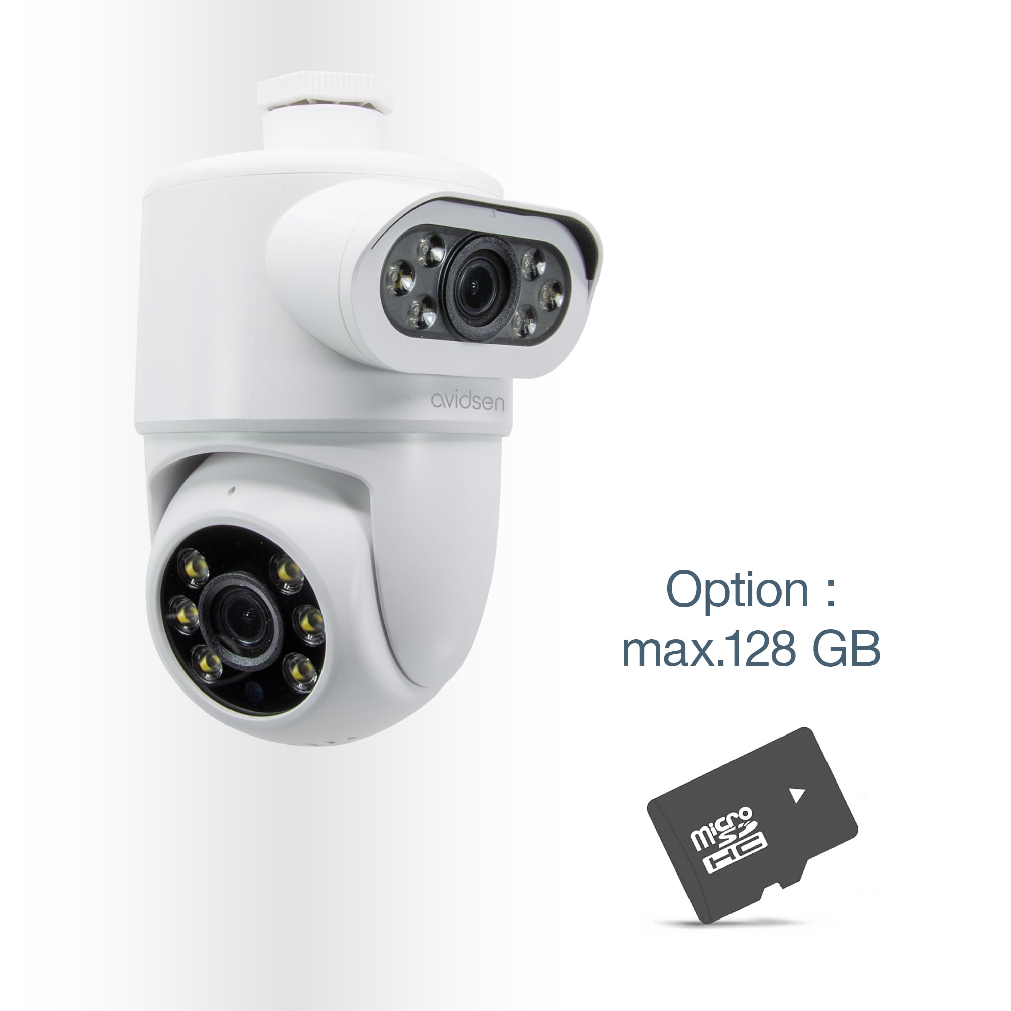 Avidsen HomeCam Dual PTZ Caméra Extérieure 2K Double Objectif