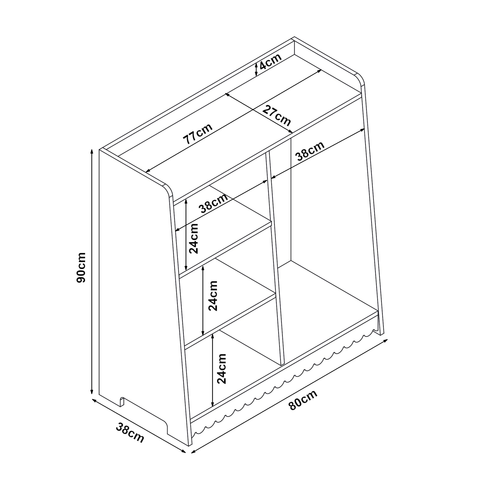 [en.casa] Portant à Vêtements pour Enfants avec Barre de Penderie et Étagères Portemanteau avec Compartiments de Rangement Garde-Robe MDF 90 x 80 x 38 cm Rose Blanc