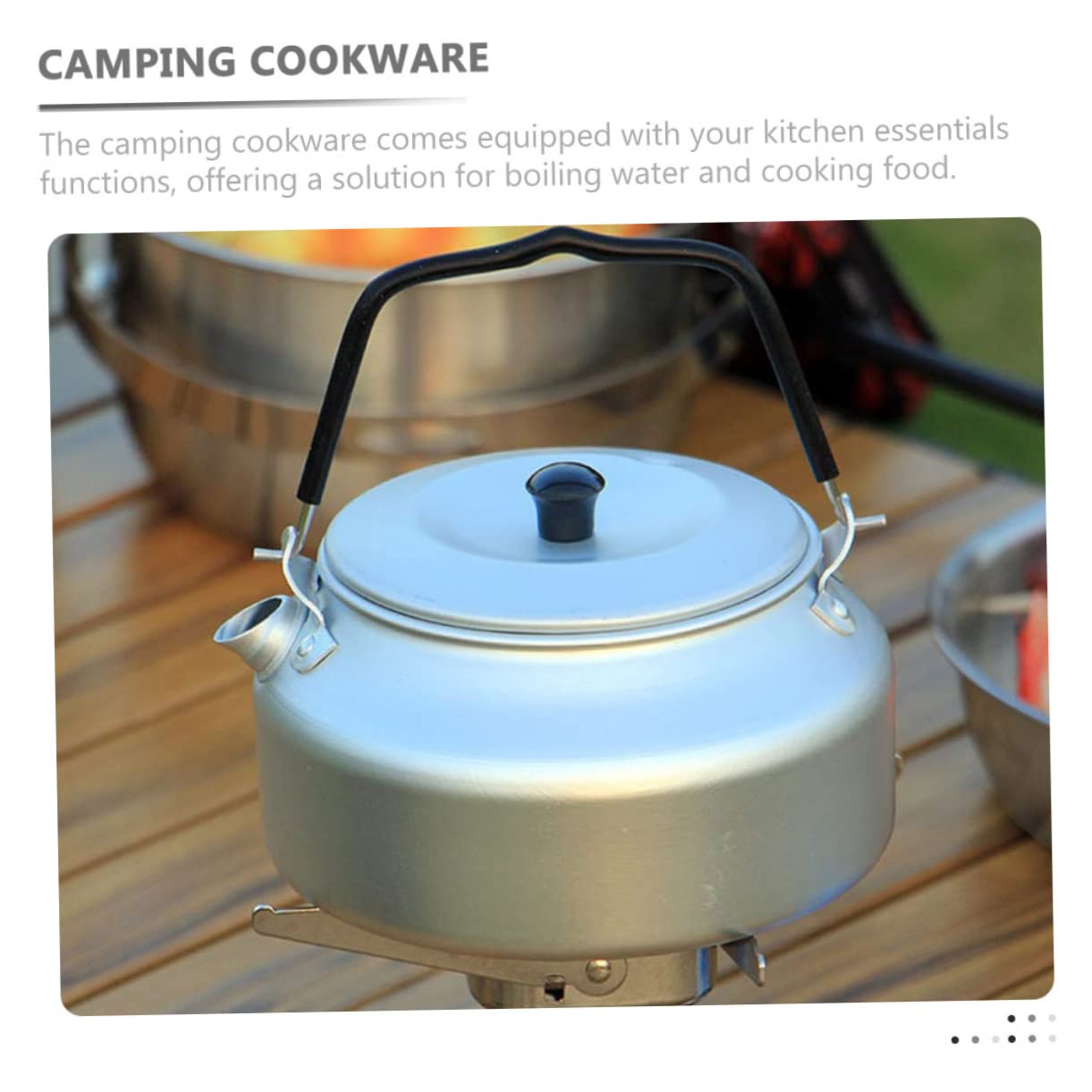 TIDTALEO Outdoor Stainless Steel Tea Pot Portable Stovetop Kettle for Camping Hiking and Picnics Compact Design with Heat Insulation Multi Function Outdoor Cooking Supply