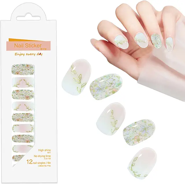 Gel Nail Art Stickers - Waterproof Nail Designs for Women & Parties