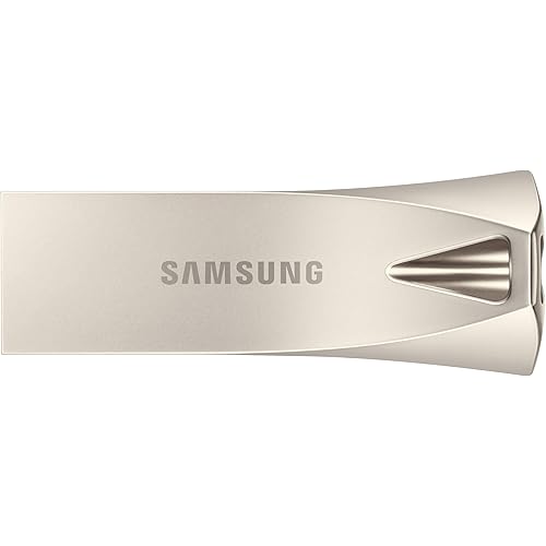 Samsung BAR Plus USB 3.2 Flash Drive, 512GB USB Standard Type-A, Speeds Up to 400MB/s, Portable Storage Memory Stick, Durable Thumb Drive Compatible with USB 3.0/2.0, MUF-512BE3/AM, Champagne Silver