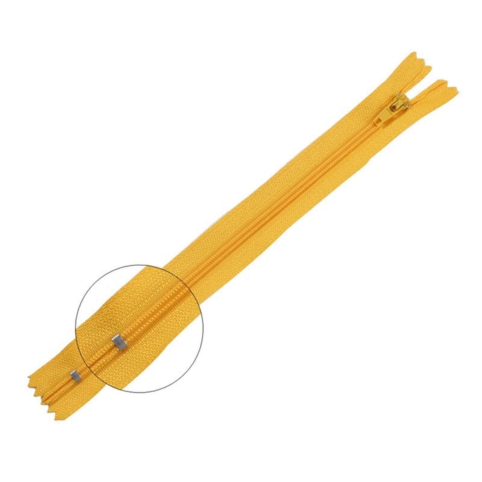 Plastic Zipper 10pcs Nylon Coil Zippers, for Tailor Sewing Crafts, 3 Inch-24 inch(Gold,12.5cm)