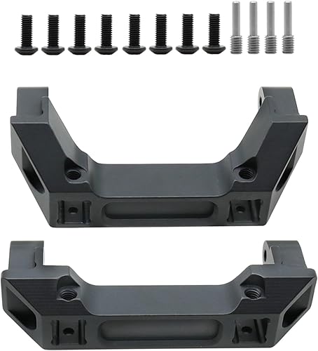 Linsvirgo 2 piezas 110 RC Crawler CNC aleación de aluminio delantero y trasero parachoques montaje apto para 110 RC Truck Crawler TRAXAS TRX4 Land