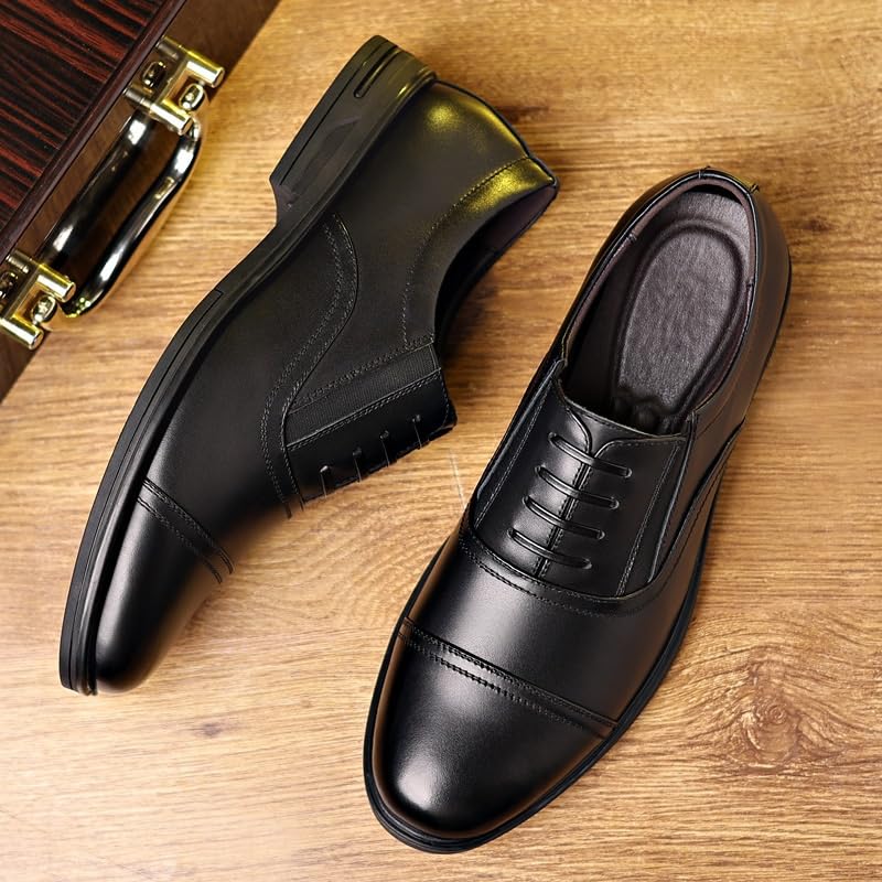 Men Business Casual Leather Shoes Non Slip Platform Oxfords Shoes Black Career Dress Shoe Male Shoe Slip On Loafers2