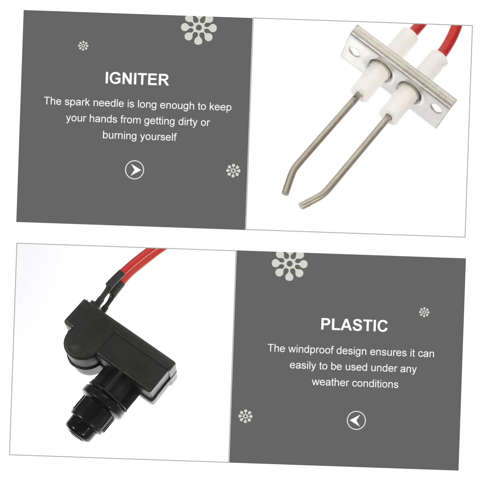 BESPORTBLE 2 Pz accenditore a impulsi accendifuoco Kit accenditore per Grill acendino Piano Cottura Gas accenditore Grill Elettrico Strumento di accensione della Stufa plastica PP
