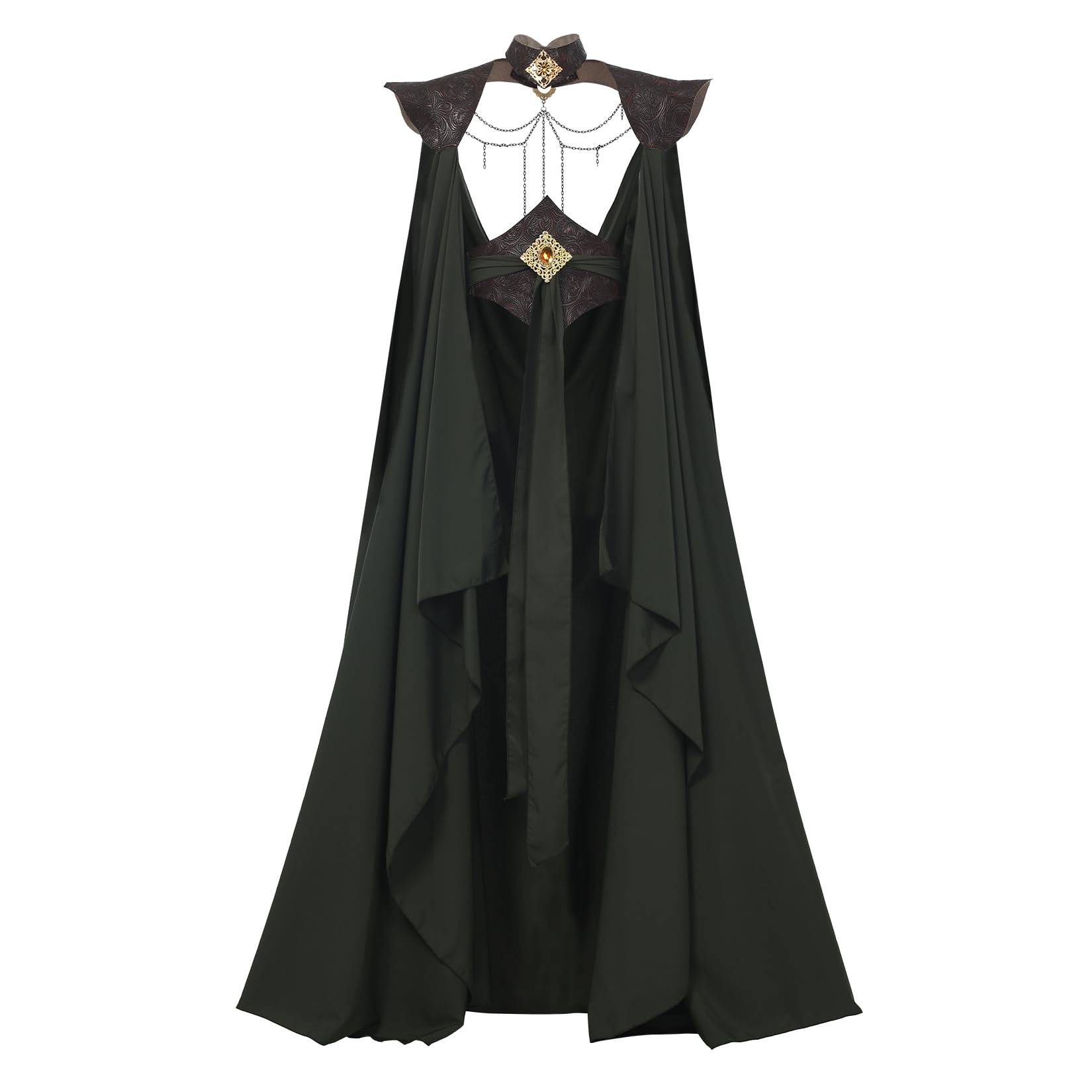 UniqKaliber Medieval Elven Cloak for Women Full Length Fairy Cape Off Shoulder Capelet Renaissance Cosplay Costume