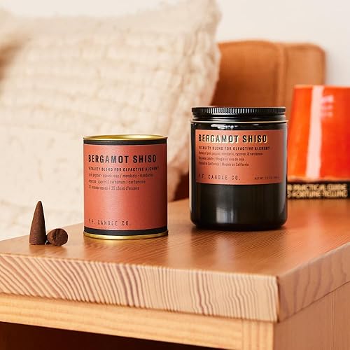 Miniatura 4 de P.F. Candle Co. Bergamot Shiso Alchemy - Conos de incienso perfumados sumergidos a mano (contenedor de 30) 20 minutos de tiempo de combustión, a