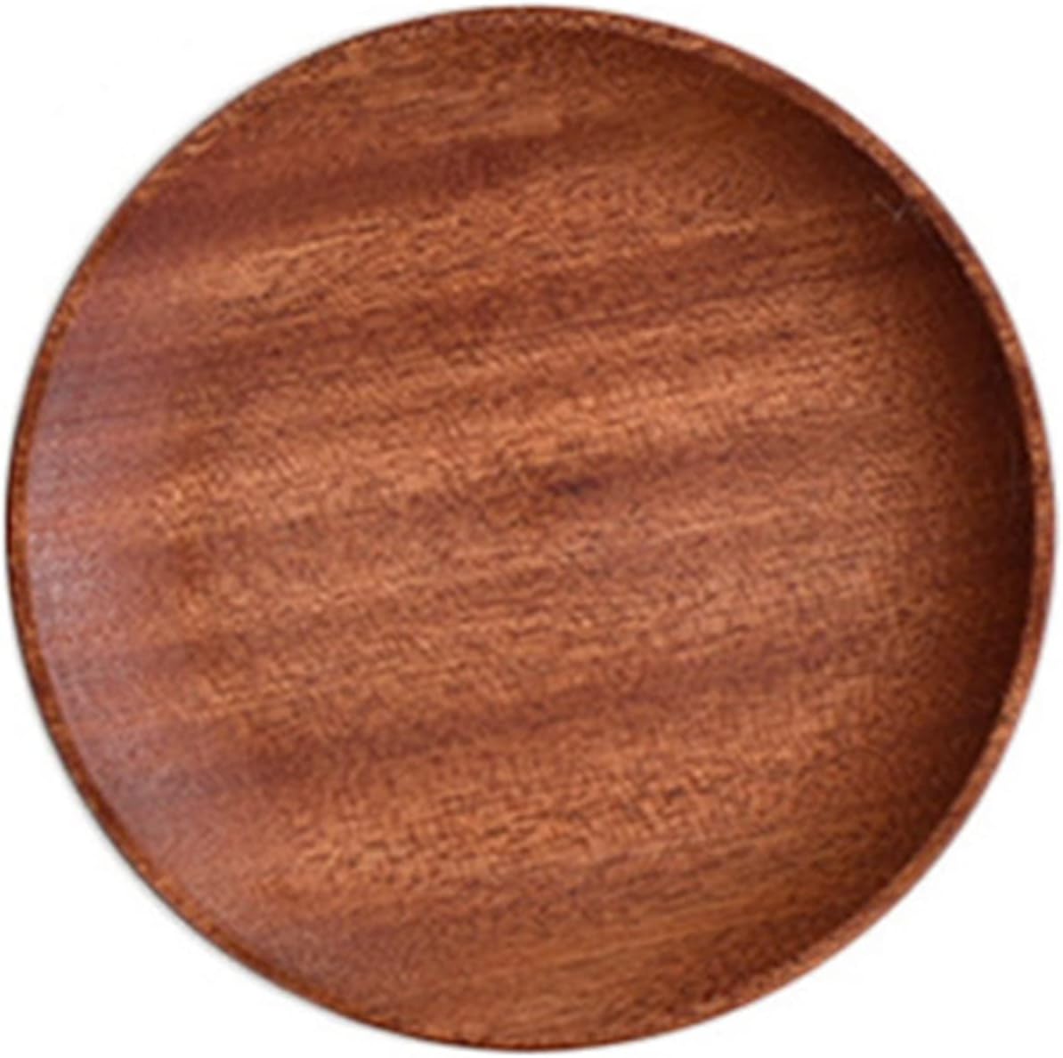 Wooden Party Plates,Snack Tray Smooth Edges Wooden Round