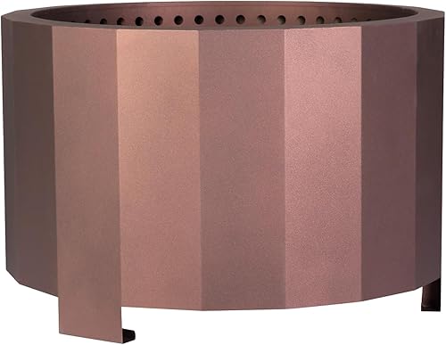 Flash Furniture Titus - Chimenea de grado comercial sin humo para quemar leña al aire libre acabado bronce 27 pulgadas portátil cubierta impermeable