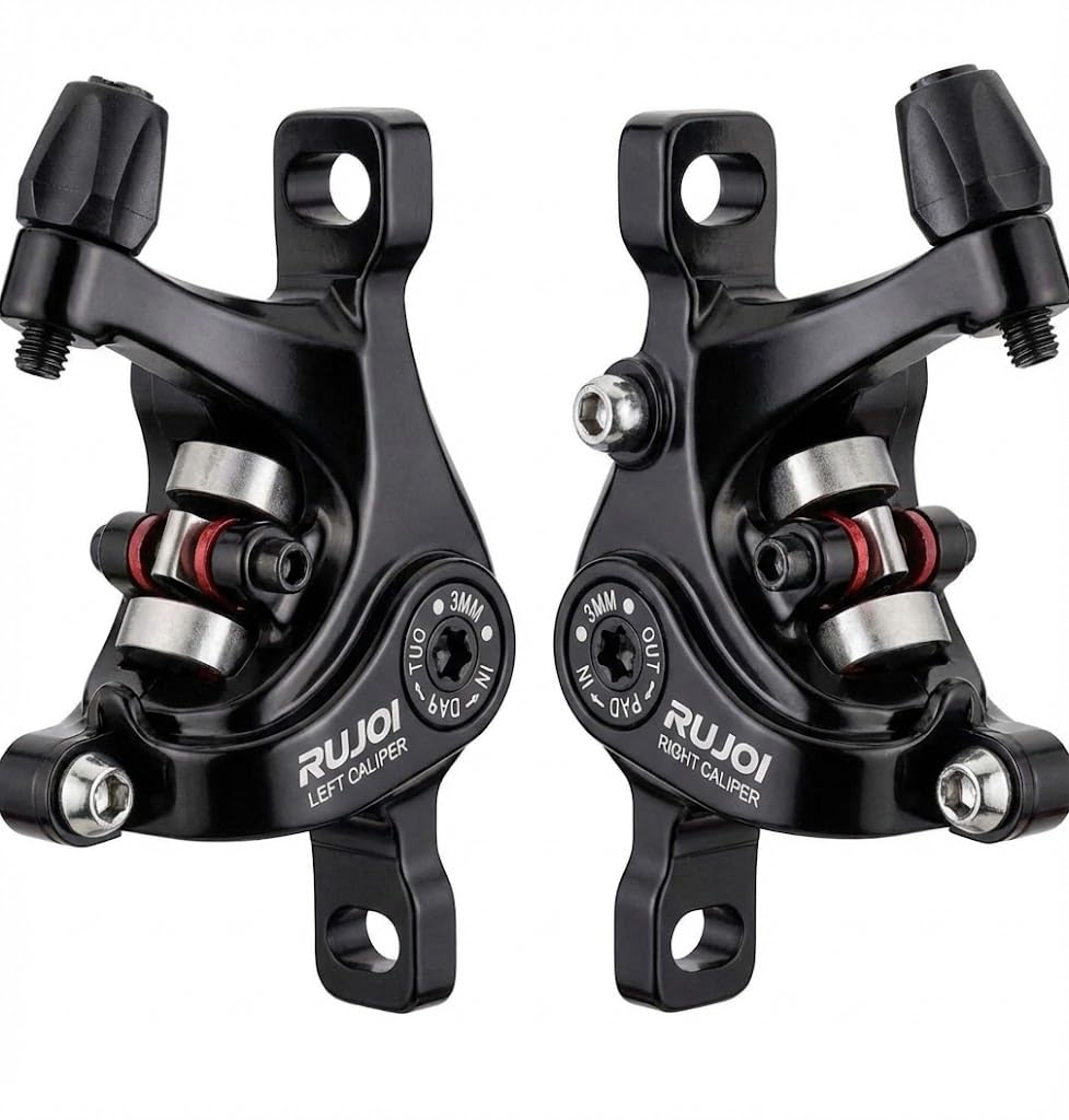 RUJOI Mechanical Disc Brake Caliper, Two Piston Dual Actuation Bilateral Brake for Mountain Bike Road Bicycle MTB, Lightweight Aluminum Alloy High-Performance Replacement Caliper for 160