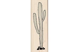 Inkadinkado Cactus Wooden Mounted Rubber Stamp, 1.53'L x 4.54'W