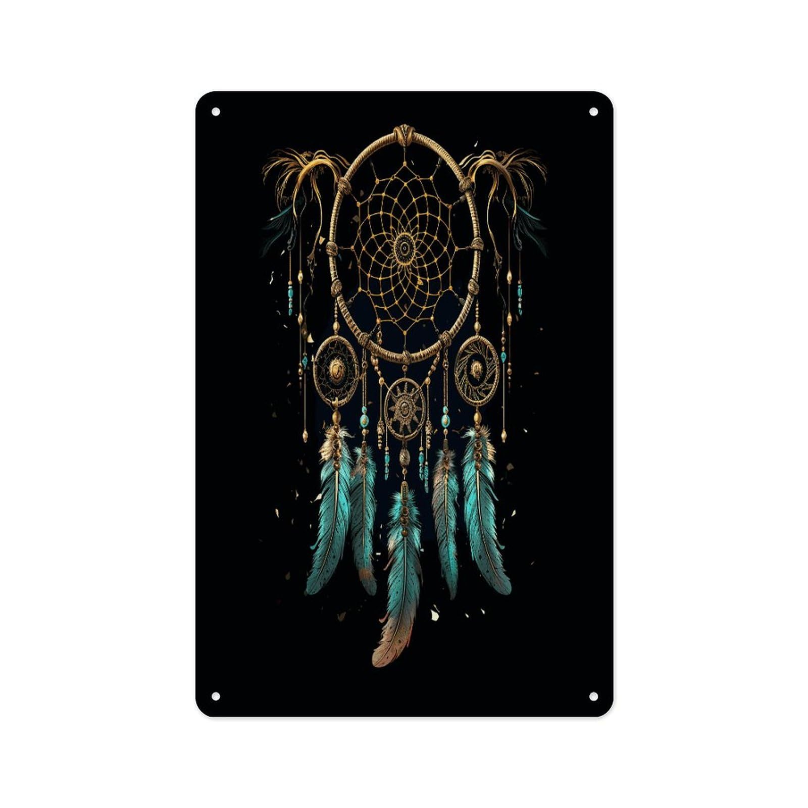 Fekiloot Style Dark Dream Catcher Wall Decor Metal Signs Tin Signs Poster