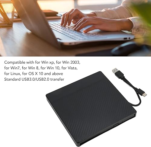 Miniatura 4 de Naroote - Reproductor de DVD para portátil, unidad externa de CD y DVD para portátil, caja de unidad de DVD externa tipo A, interfaz tipo C, 0.374