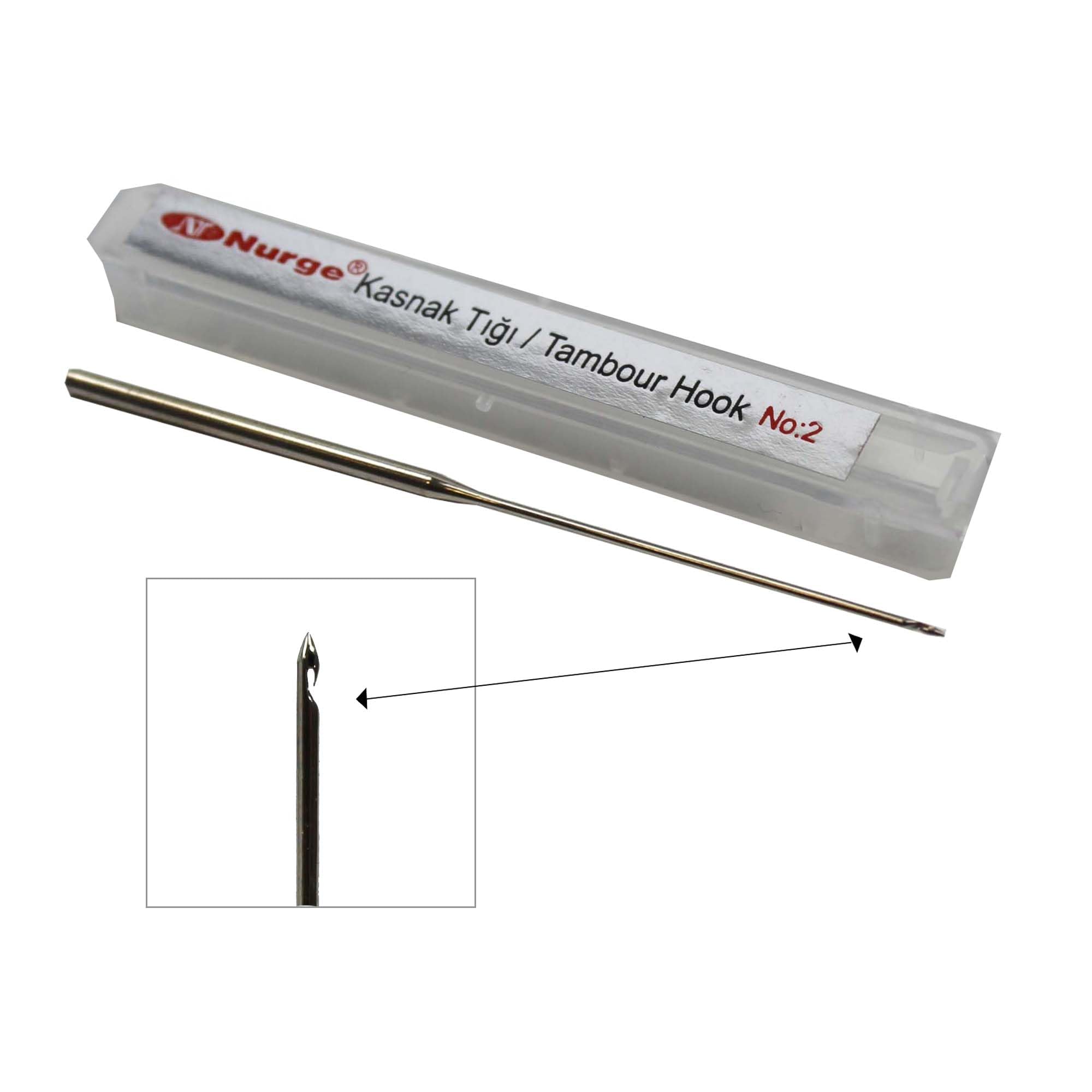 Nurge Silver Tambour Hook Spare Needles For Bead Embroidery Chain Stitch Beading No.2~0.80Mm