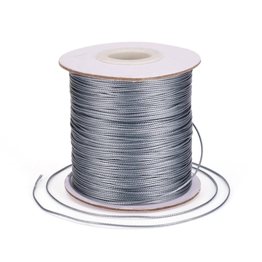 Cheriswelry 185yards 0.5mm Polyester Cord Thread Beading String Rope with Spool for Jewellery Making Macrame,DarkGray