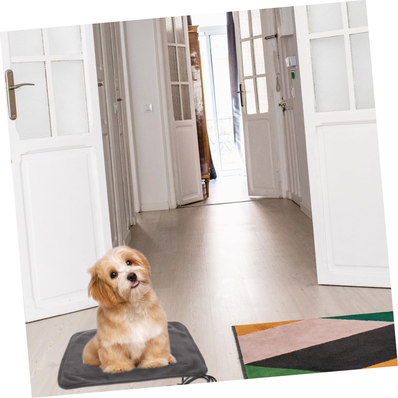 SOIMISS Elektrisches USB Heizkissen für Haustiere Verstellbare Wärmebett Heizmatte aus Polyester für Kleine Hunde und Katzen als Wärmende Liegefläche