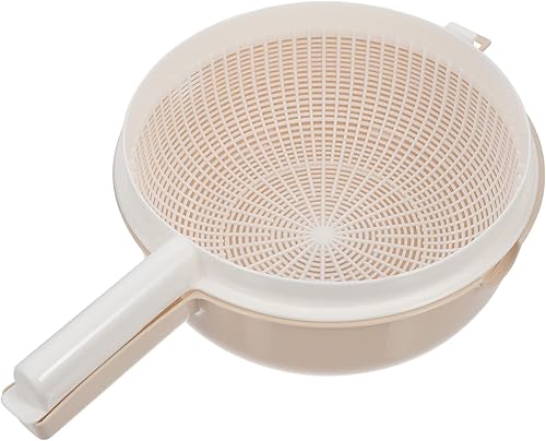 SOLUSTRE Cesta escurridor de mango Colador de mano Cuenco de lavado de cocina Lavadora de verduras Tazón Escurridor de verduras Colador de pasta