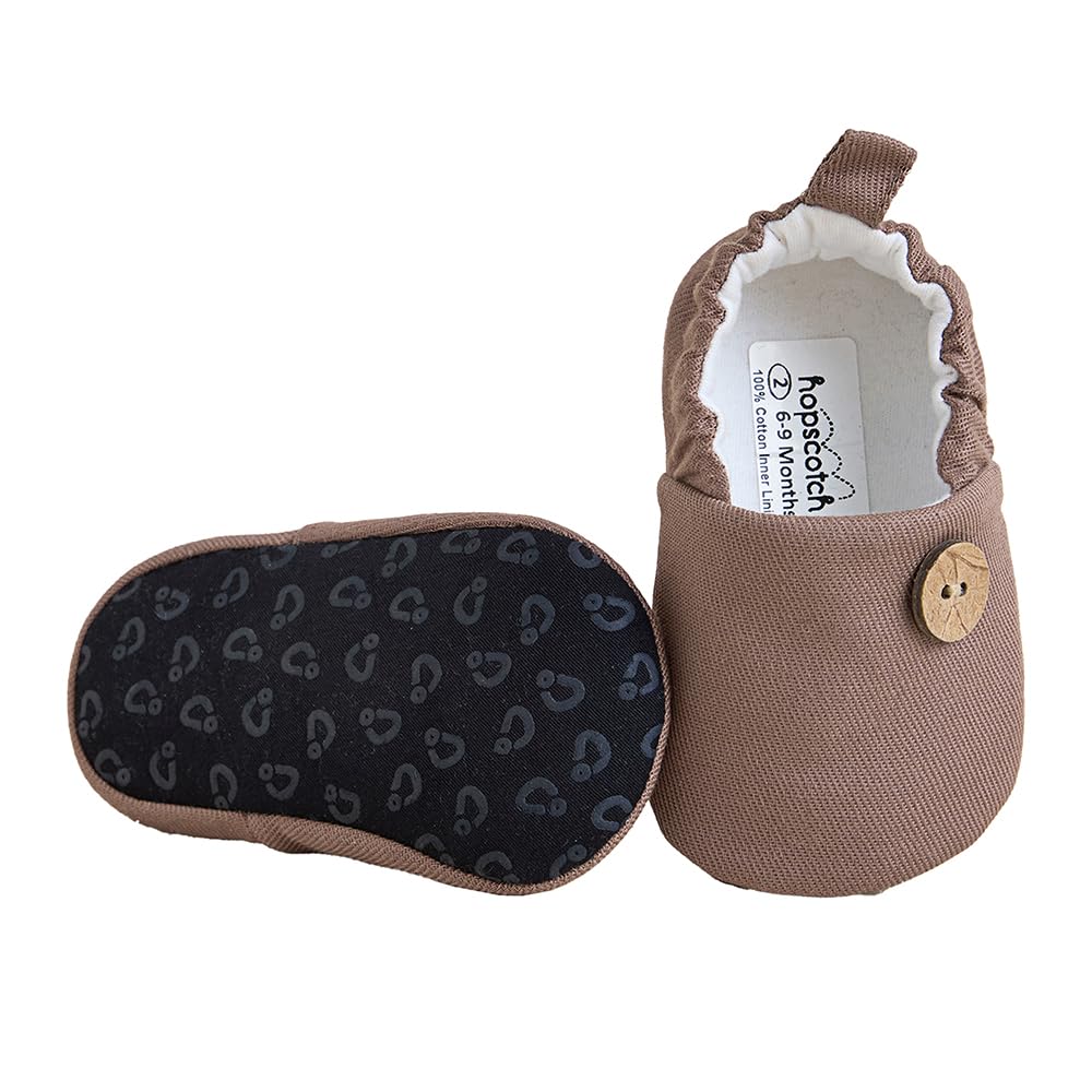 Boys and Girls Brown Fabric Solid Booties-image-31