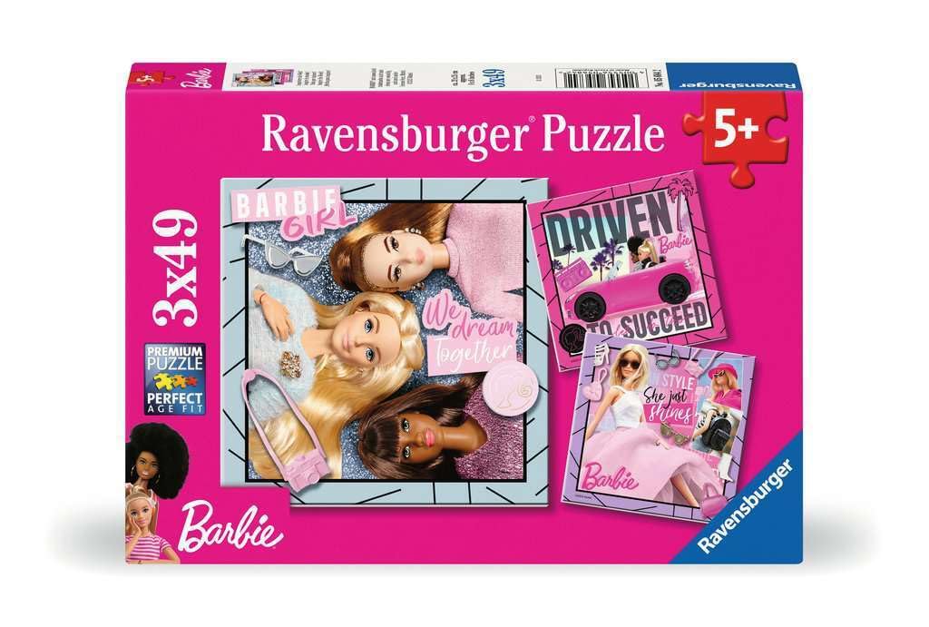 Amazon.com: Ravensburger Barbie 3X 49 Piece Jigsaw Puzzles for