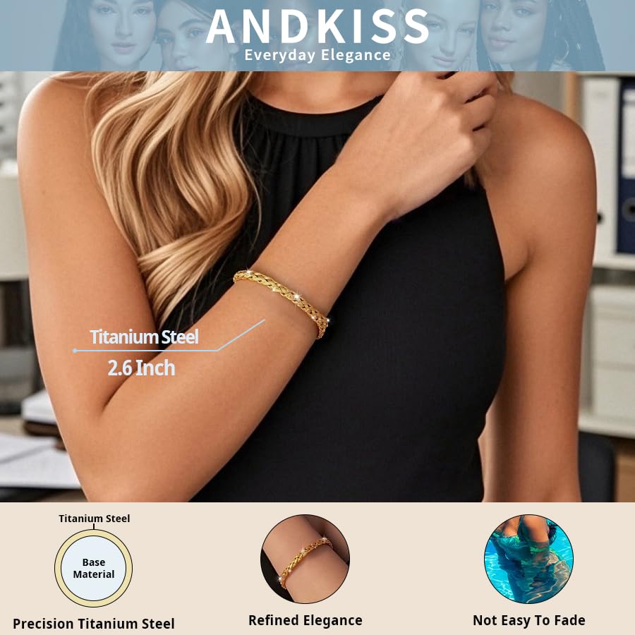 Gold Bracelets for Women Non Tarnish,Adjustable Gold Cuff Bracelet for Women,Open Wide 18K Plated Gold Bangles for Women Trendy,Waterproof Jewelry for Daily Wear,Dainty Bangles Bracelets Accessories2