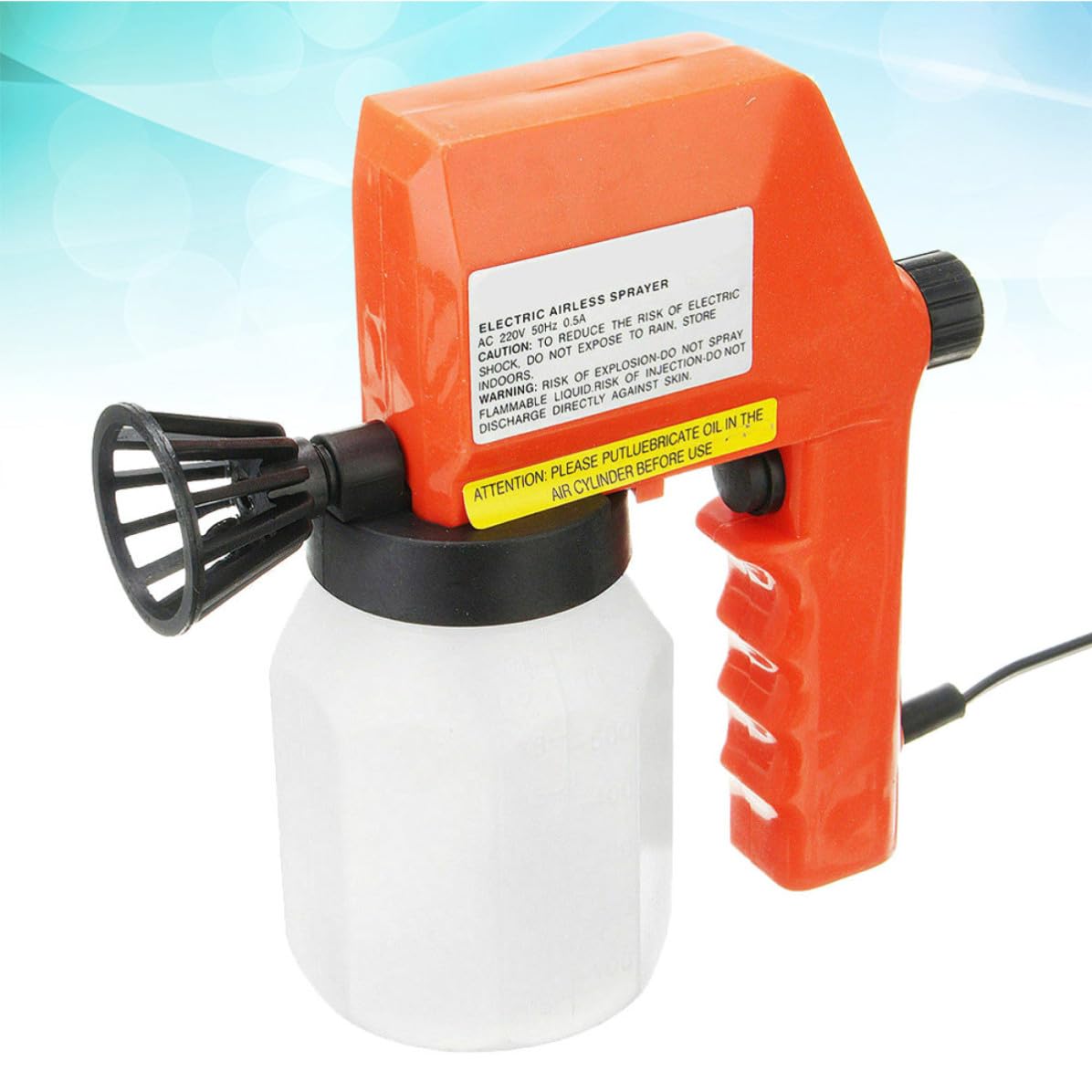 HEMOTON Pistola de Pintura Eléctrica Naranja con Aplicación Rápida y Suave, Pulverizador Eléctrico de Plástico para Pintar y Rociar Alcohol en Bricolaje