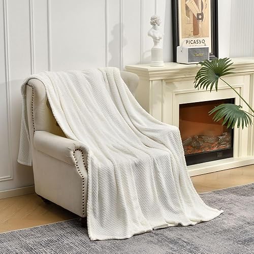 Miniatura 4 de Kingole - Manta de lujo de franela, diseño de tejido jacquard, para sofá o cama, muy suave y abrigada, de microfibra, 10.32ozyd2