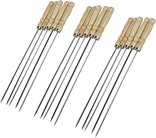 NUSITOU 25 Pçs Placa De Churrasco Acessórios Para Churrasco Espeto De Carne Vegetal Espeto De Churrasco Espetos De Churrasco De Madeira Espetos Para Grelhar Aço Inoxidável Espeto De