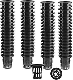 WEYSH Plastic Hydroponic Cup Pots 100pcs, Slotted Mesh Soilless Culture Pot Vegetable Net Basket Pots for Garden Greenhouse (2")