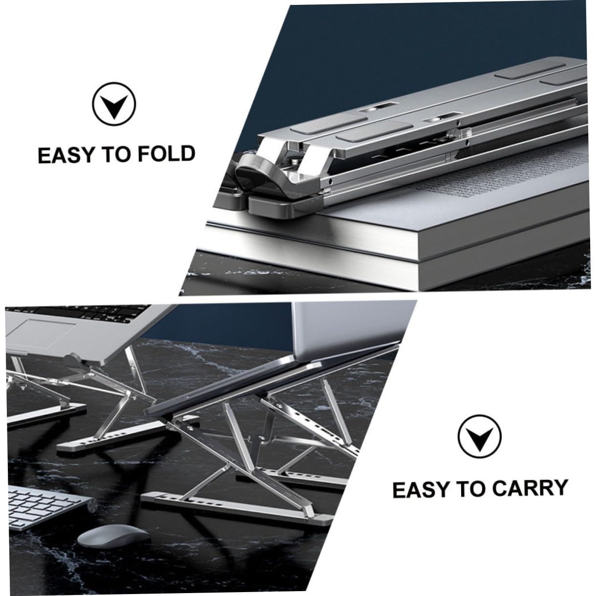 POPETPOP Soporte Portátil para Portátil de Aluminio con Ventilación Base Resistente y Plegable para Escritorio Compatible con Laptops y Tablets Diseño Ergonómico y