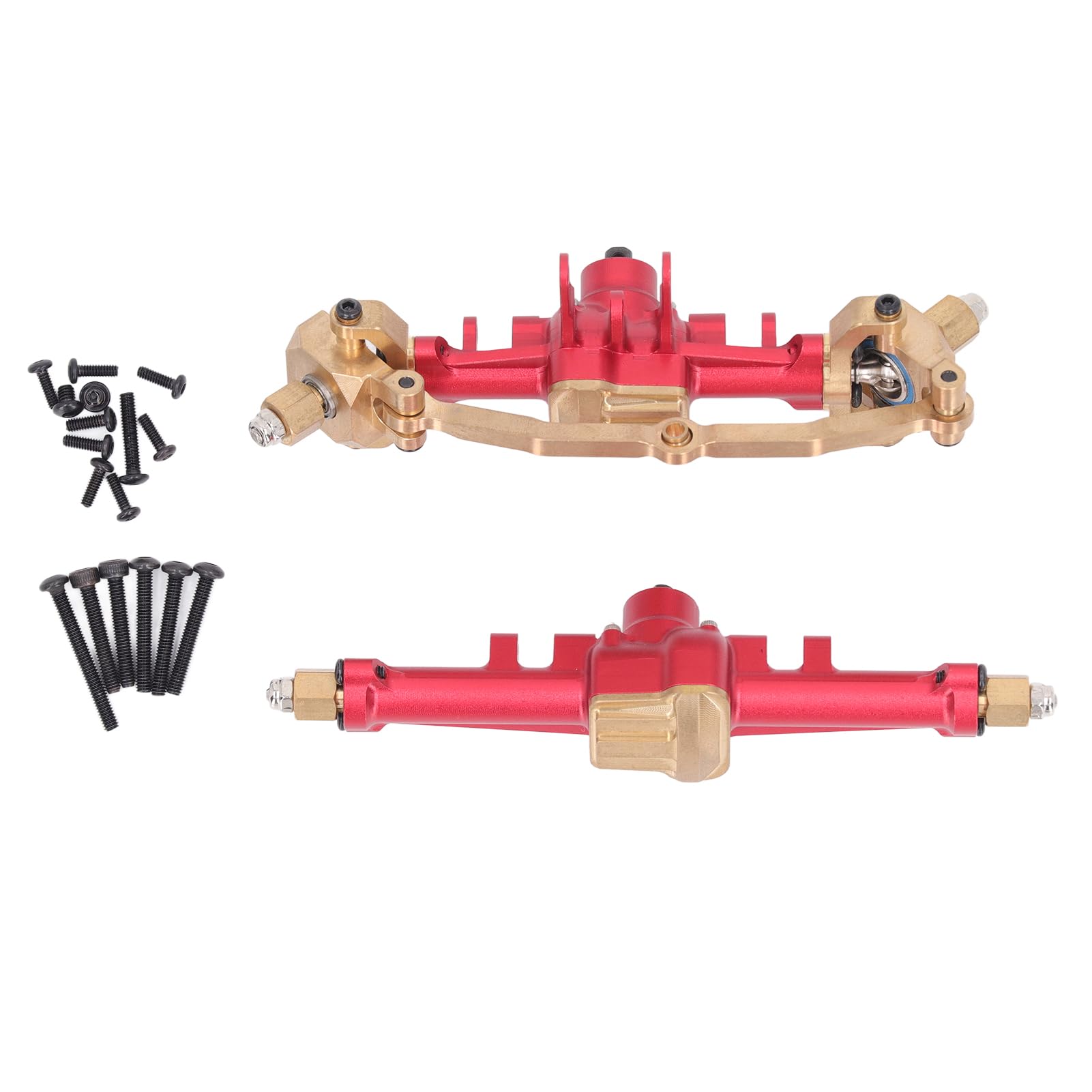 RC Zestaw przedniej osi tylnej ze stopu aluminium i mosiądzu Lekka precyzyjna wymiana wału samochodowego RC do samochodu Traxxas 1/18 RC (czerwony)