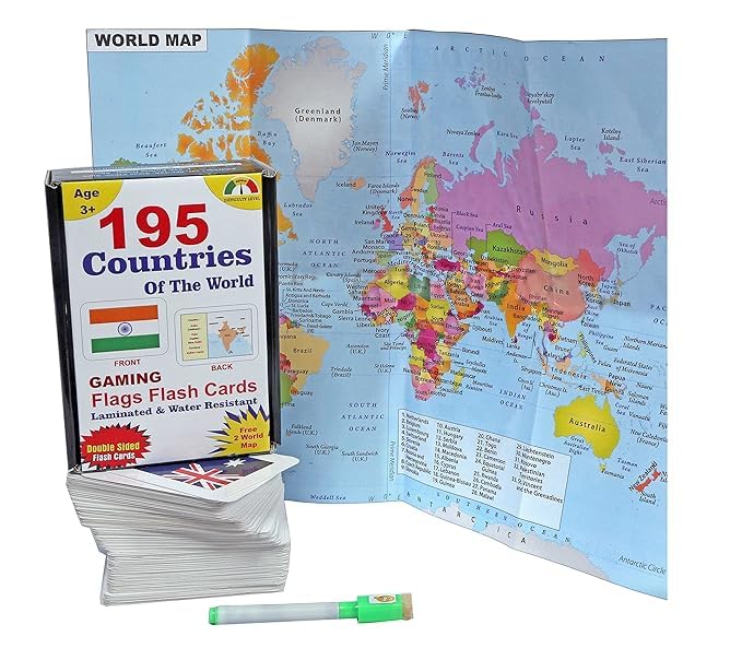 198 Countries Flags 4 in 1 Capital Cuurency Population Area Gaming Flash Card Game Cards Laminated Paper Cards of The Flags of The World Game for Kids 3 inch x 4 inch (B0DF7XWJVL) Amazon Price History, Amazon Price Tracker