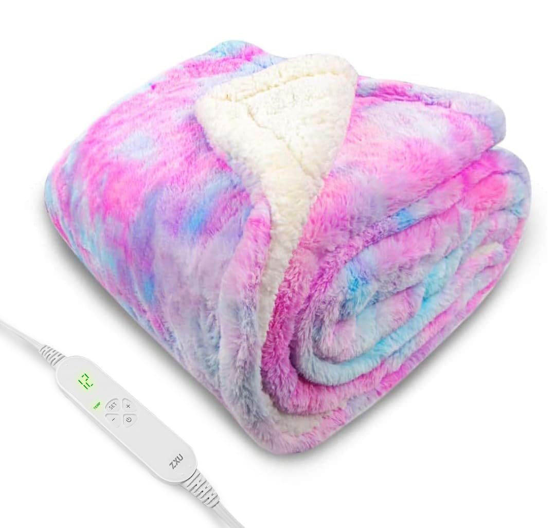 Amazon.com: ZXU Heated Blanket Electric Throw Blanket， Plush