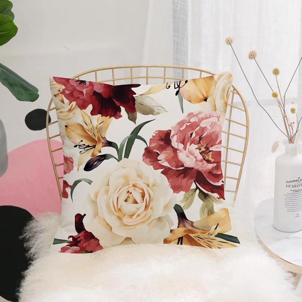 HYOSXW Cushion Cover,Throw Pillow Case Home Decorative for Living Room Bedroom Sofa Chair 16X16 Inch,picturesque tropical flowers Fabric for summer tropical holiday Flower backgrou,Pillowcase 40X40cm