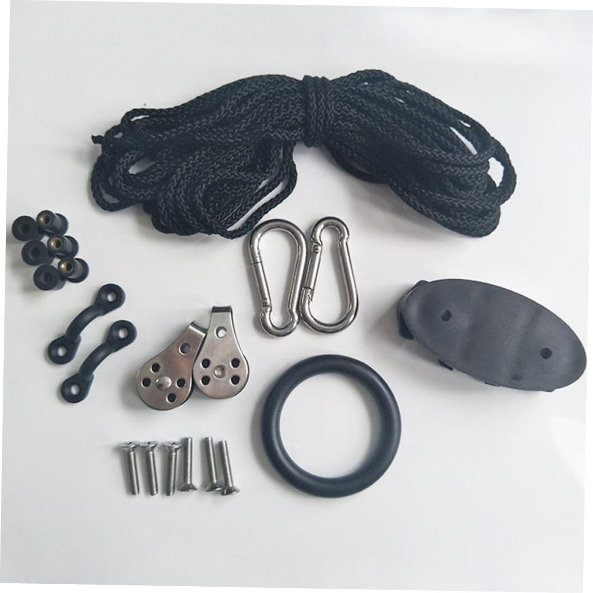 ibasenice Kit De Carro De Anclaje para Canoa Kit De Carro De Anclaje para Kayak Anillo De Aparejo para Accesorios De Kayak Cornamusa para Deportes Acuáticos