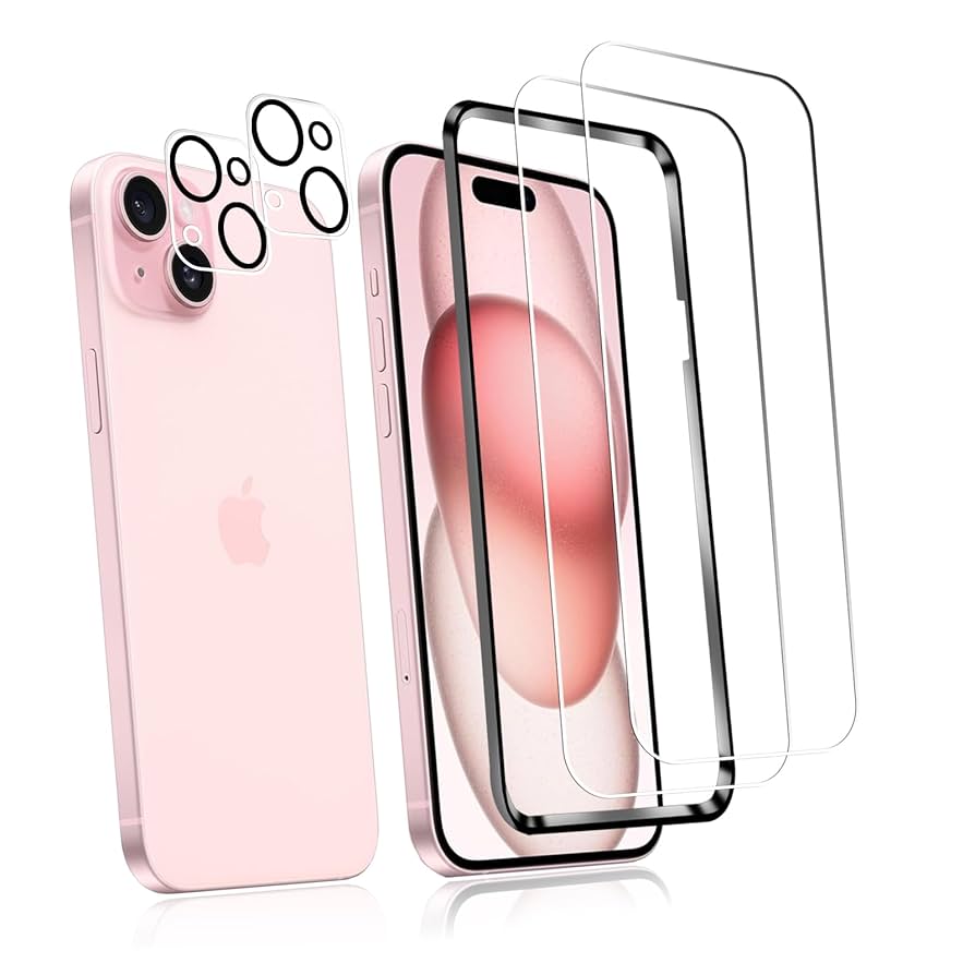 iPhone15 保護フィルム付き Amazon.co.jp: 対応 iPhone15 ガラスフイルム 用の ガイド枠付き