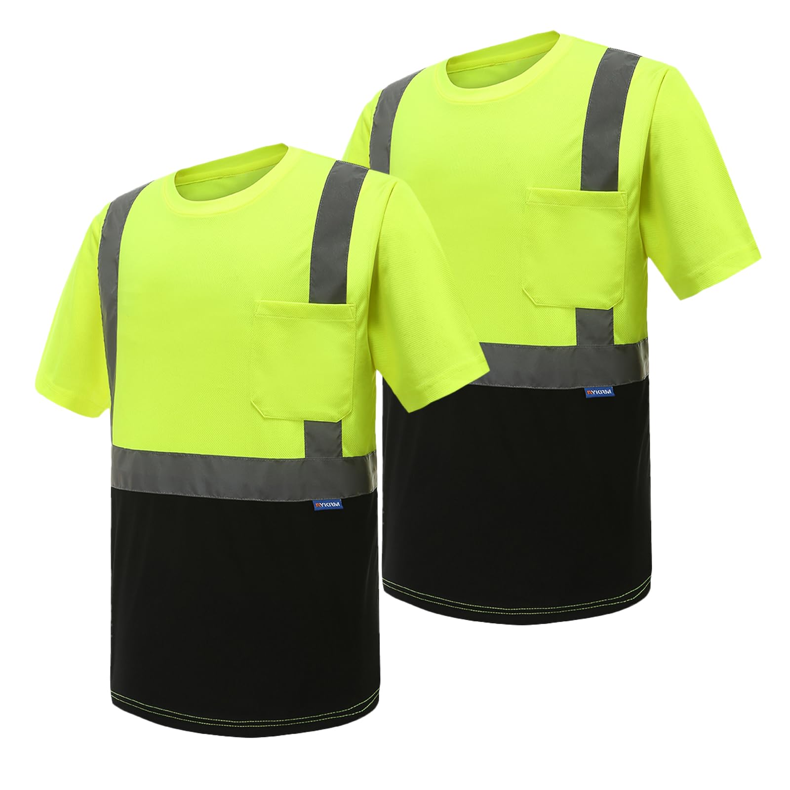 AK A-KSAFETY High Vis Reflective Work Shirt Breathable Short Sleeve Safety