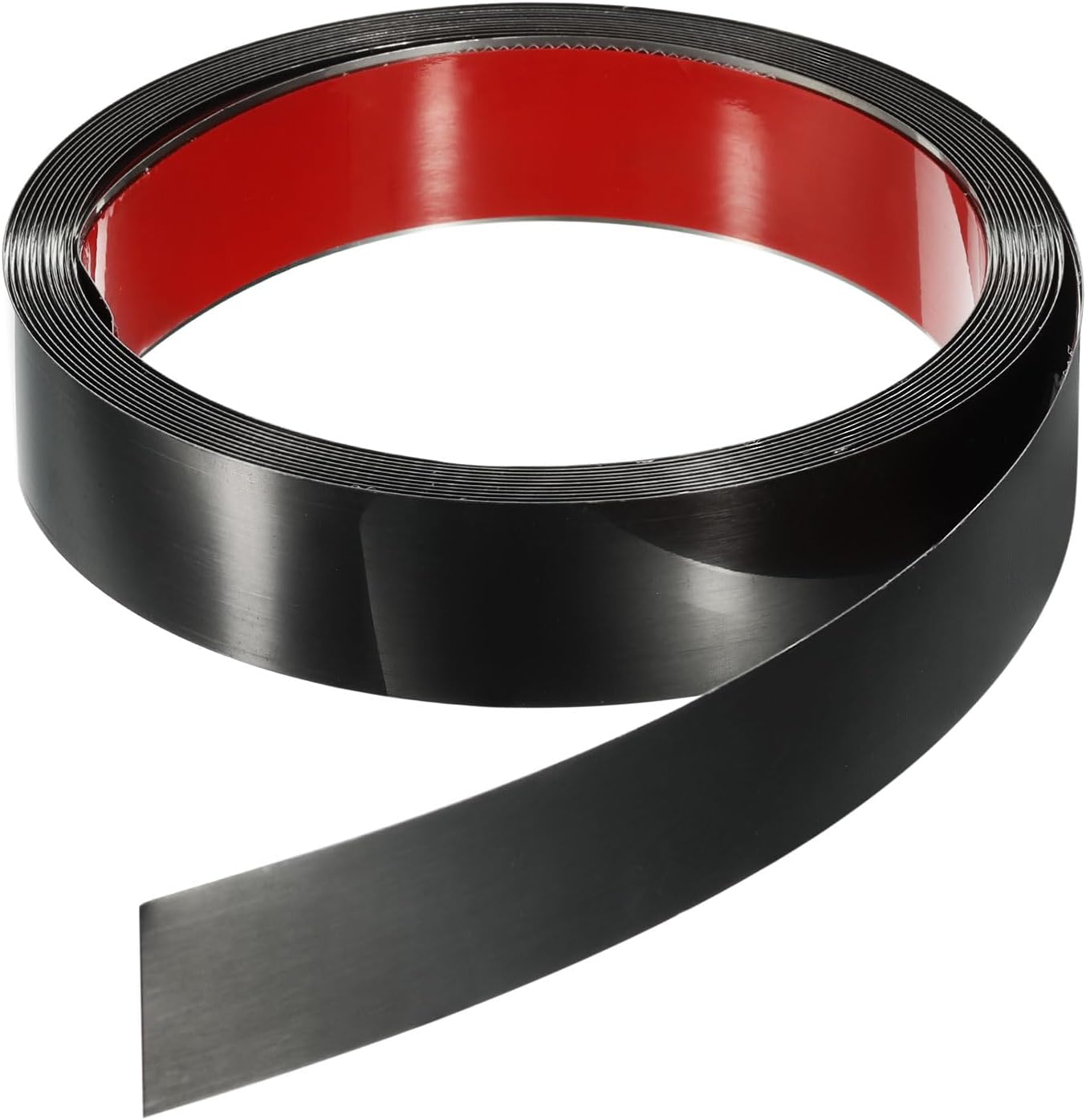 Sourcing Map 16.4ft X 1.57" Wall Trim Molding Trim, Peel And Stick Self Adhesive Stainless Steel Mirror Finish Metal Strip Trim For Wall Ceiling, Floor, Cabinet, Tile Edge, Black - View #6