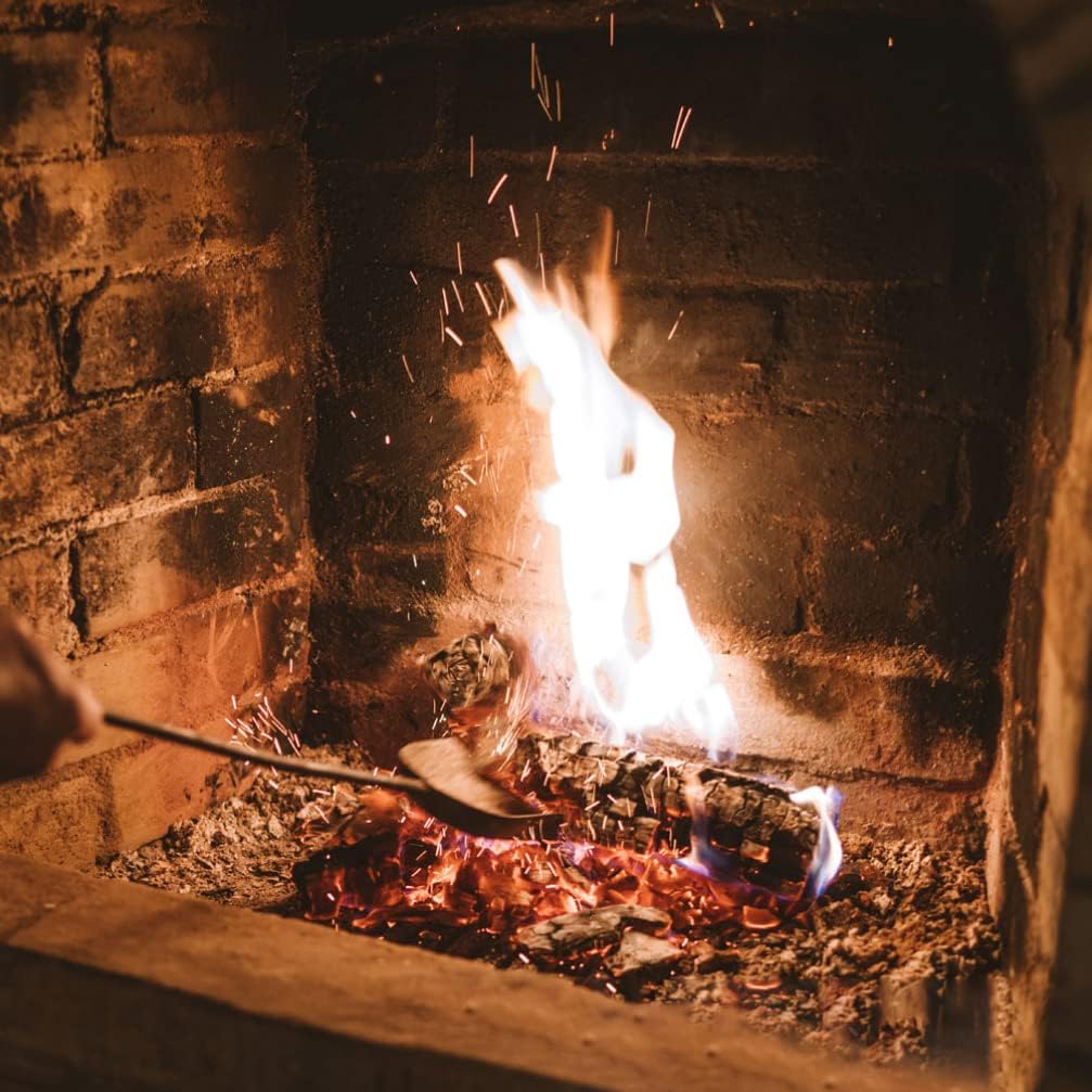 Yardwe Long Fireplace Shovel 2pcs Wood Handle Ash Pan BBQ Charcoal Ash Poker Scoop Gardening Shovel Snow Shovel Multi Function Shovel for Charcoal Pellet Grill Tools