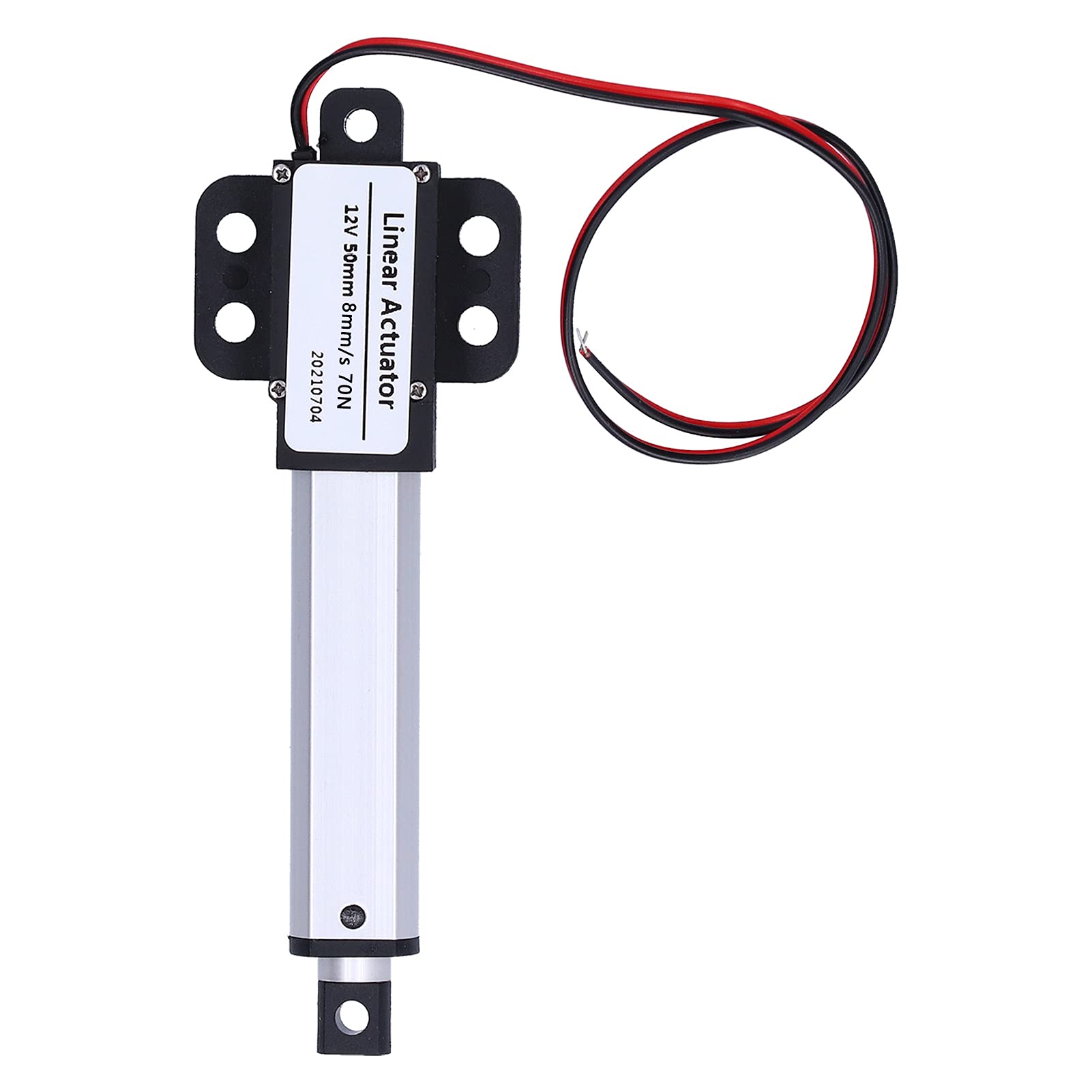 Actuador Lineal 12V 70N | 8mm/s Precisión | Lineal Carrera 50mm | Automatización Ventanas/Gabinetes | Tasa de trabajo 10%