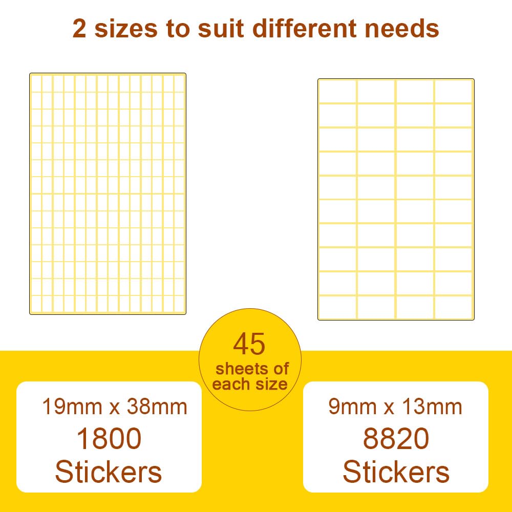 Etichette Adesive Fousenuk 840 Pezzi - 38x13 Mm Bianche Per Congelatore, Ufficio E Casa - Autoadesive E Facili Da Scrivere - Foto 8